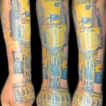 construction digger truck tattoo by donavan moore