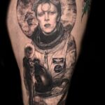 david bowie in nasa spacesuit realism tattoo by vaeda russett