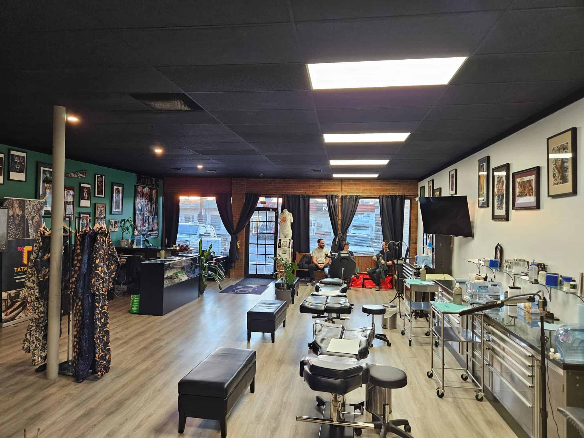 View from inside Evil Genius Tattoo Studio in Kelowna, BC.